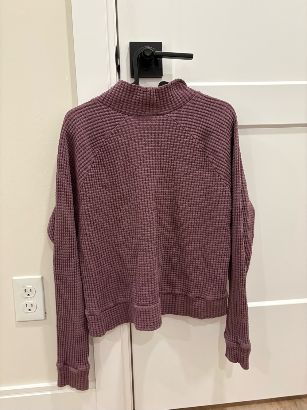 The North Face Waffle-Knit Mock Neck Sweater - Mauve Plum - Picture 5 of 7